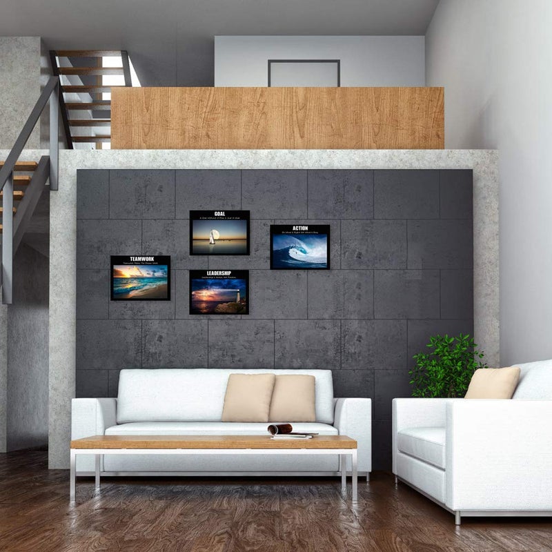 Visual Art Decor Large Motivation Teamwork Leadership Action Goal Inspirational Quotes Canvas Wall Art Ocean Waves Sea Seascape Picture Prints for Home Office Wall Decoration Set of 4 Ready to Hang - Image 4